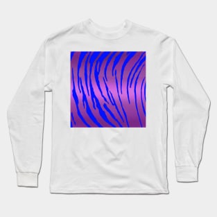 Metallic Tiger Stripes Pink Blue Long Sleeve T-Shirt